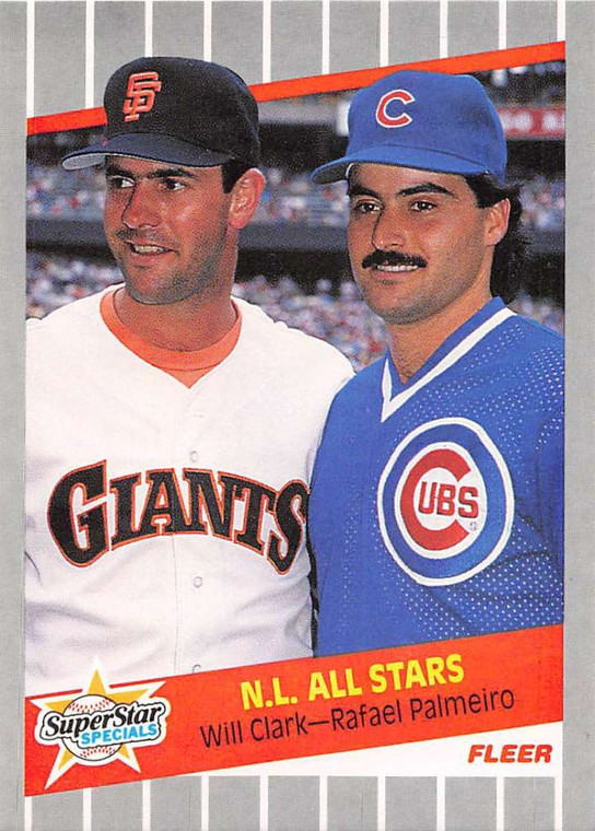 1989 Fleer #631 Will Clark/Rafael Palmeiro NL All Stars VG San Francisco Giants/Chicago Cubs 