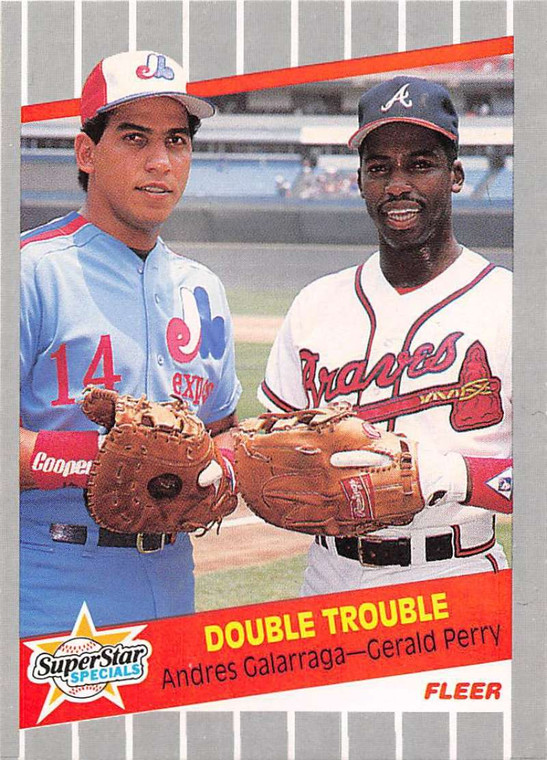 1989 Fleer #638 Andres Galarraga/Gerald Perry Double Trouble UER VG Montreal Expos/Atlanta Braves 