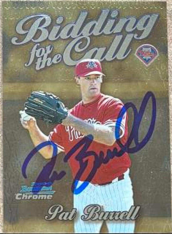 Pat Burrell Autographed 2000 Bowman Chrome Bidding for the Call #BC2 Philadelphia Phillies Card