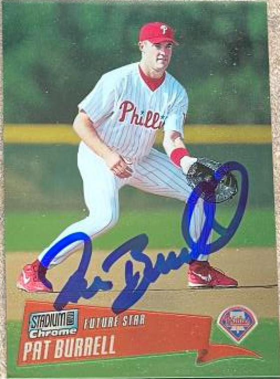 Pat Burrell Autographed 2000 Stadium Club Chrome #205 Philadelphia Phillies Card
