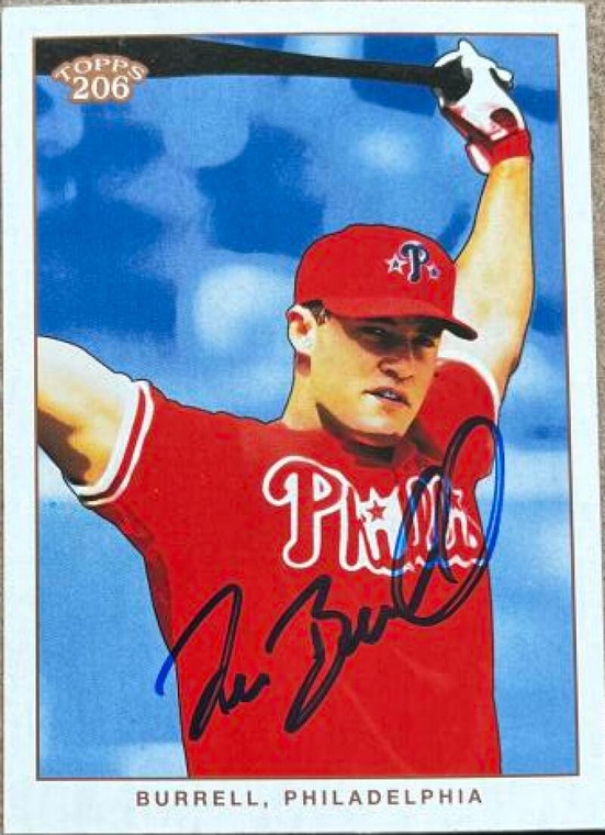 Pat Burrell Autographed 2002 Topps 206 #381
