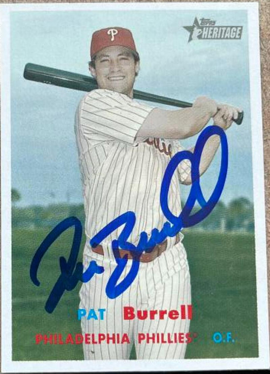 Pat Burrell Autographed 2006 Topps Heritage #330 SP