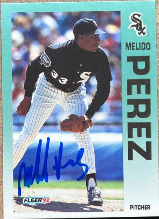 SOLD 121744 Melido Perez Autographed 1992 Fleer #95