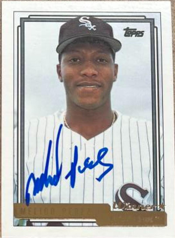 SOLD 121752 Melido Perez Autographed 1992 Topps Gold Winner #129