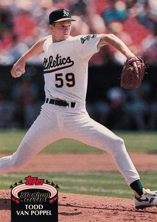 1992 Stadium Club #129 Todd Van Poppel VG Oakland Athletics 