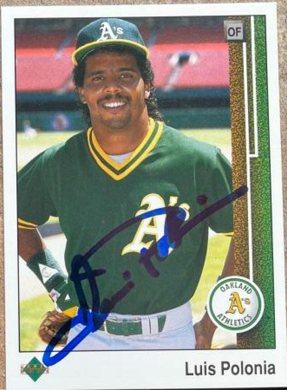 Luis Polonia Autographed 1989 Upper Deck #162