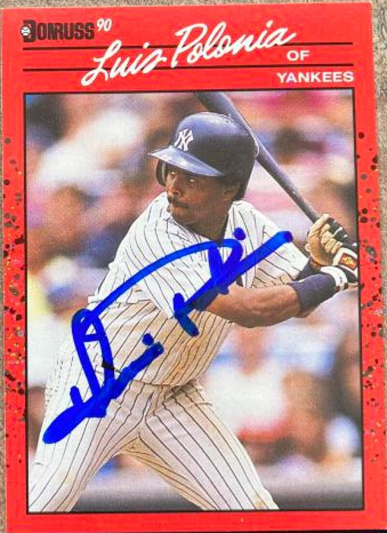 Luis Polonia Autographed 1990 Donruss #547