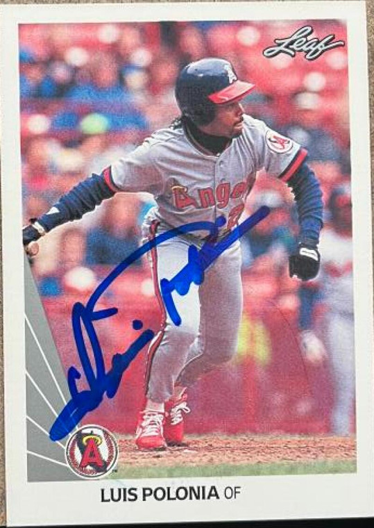 Luis Polonia Autographed 1990 Leaf #295