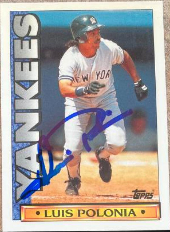 Luis Polonia Autographed 1990 Topps TV New York Yankees #32