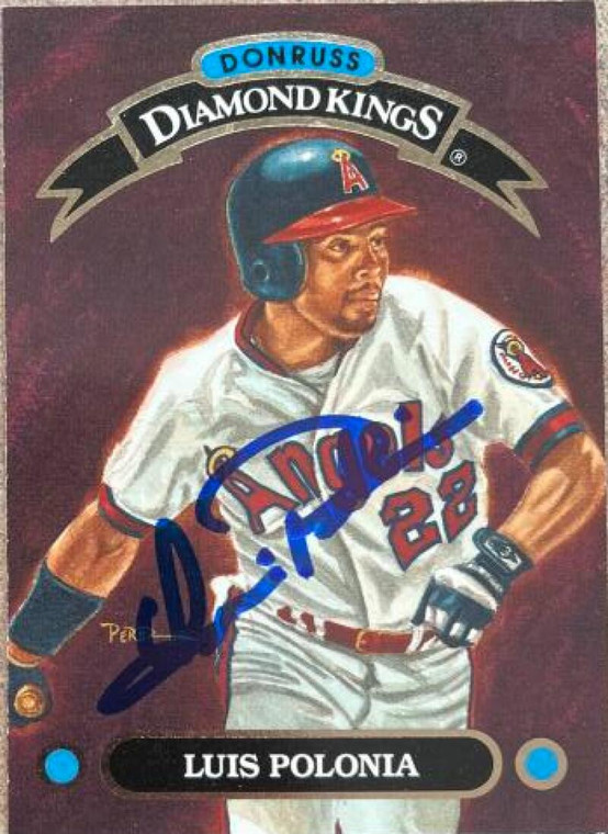 Luis Polonia Autographed 1993 Donruss Diamond Kings #DK-26