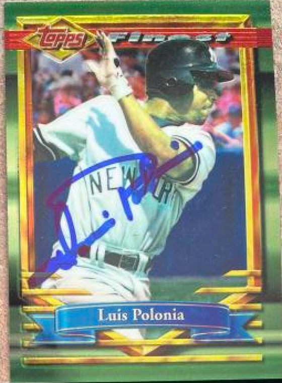 Luis Polonia Autographed 1994 Topps Finest #365