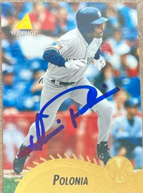 Luis Polonia Autographed 1995 Pinnacle #445