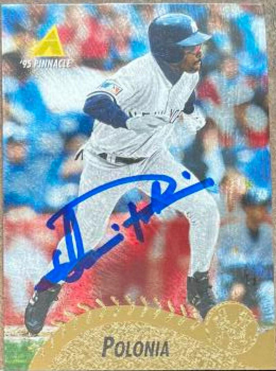 Luis Polonia Autographed 1995 Pinnacle Museum Collection #445