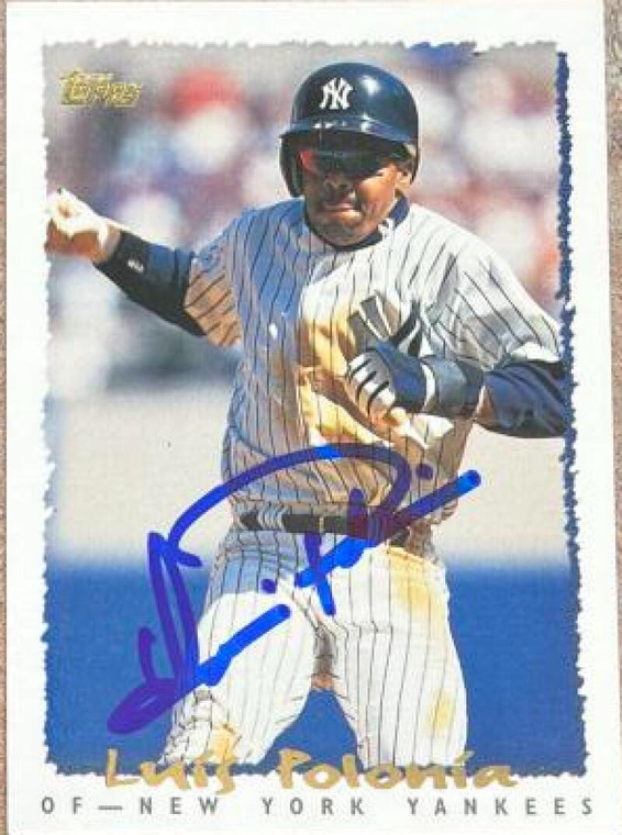 Luis Polonia Autographed 1995 Topps #323