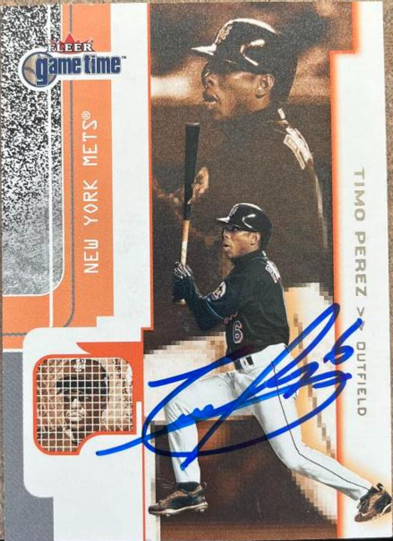 Timo Perez Autographed 2001 Fleer Game Time #90