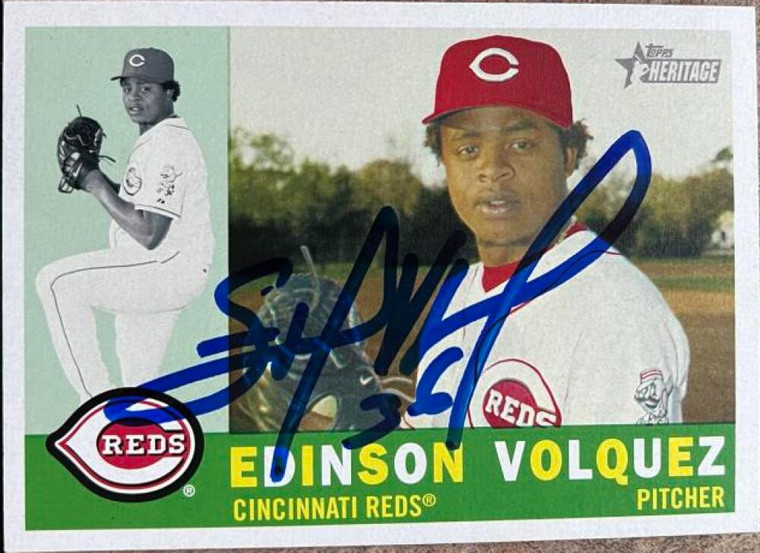 Edinson Volquez Autographed 2009 Topps Heritage #4