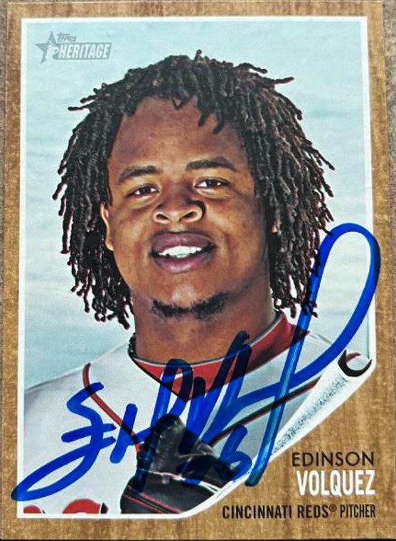 Edinson Volquez Autographed 2011 Topps Heritage #171