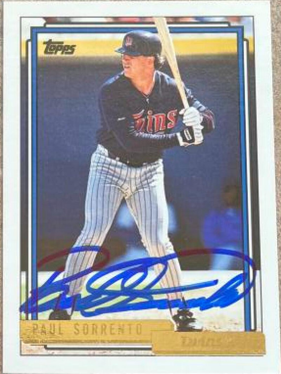 Paul Sorrento Autographed 1992 Topps Gold #546