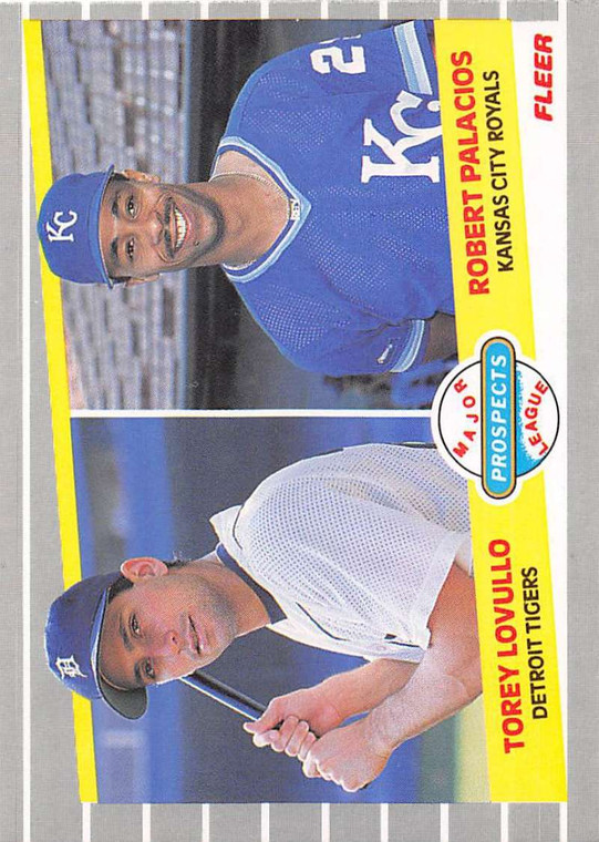 1989 Fleer #648 Torey Lovullo/Robert Palacios Prospects VG RC Rookie Detroit Tigers/Kansas City Royals 