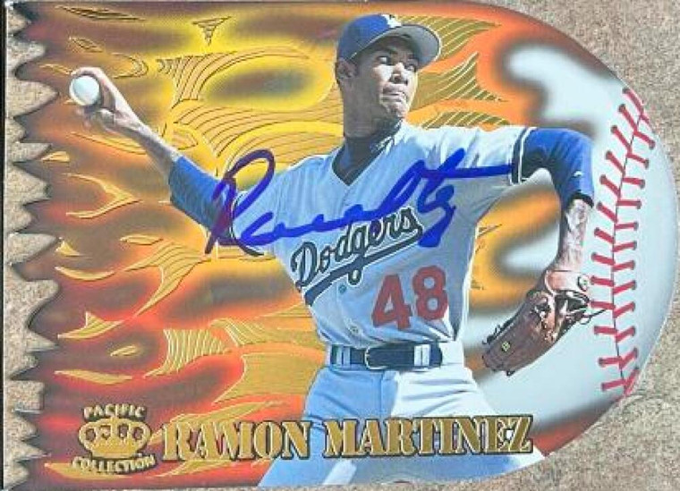 Ramon Martinez Autographed 1996 Pacific Prisms Flame Throwers #FT-9