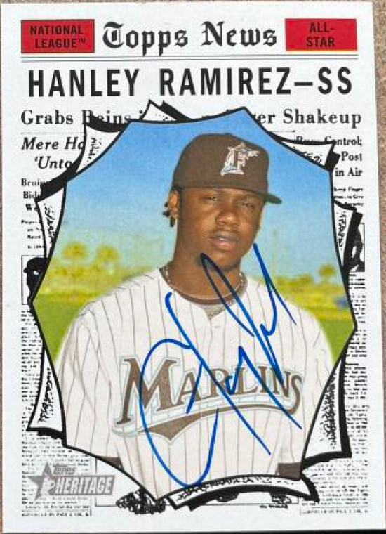 Hanley Ramirez Autographed 2010 Topps Heritage #470 SP 