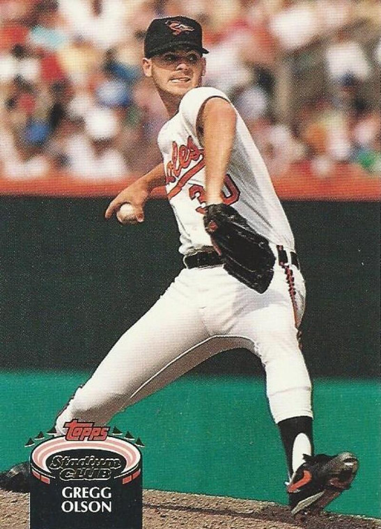 1992 Stadium Club #293 Gregg Olson VG Baltimore Orioles 