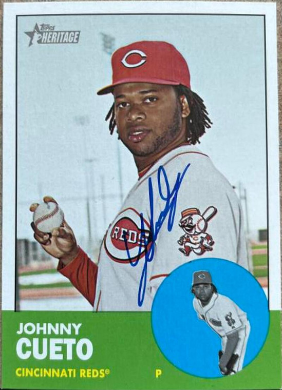 Johnny Cueto Autographed 2012 Topps Heritage #241