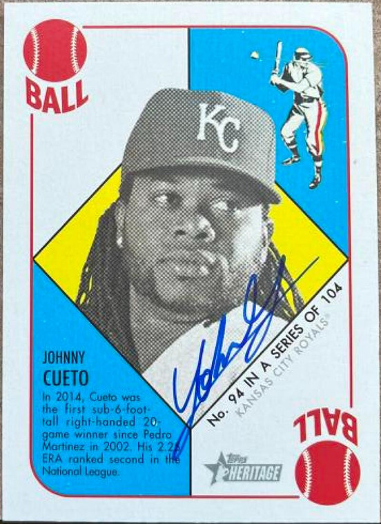 Johnny Cueto Autographed 2015 Topps Heritage '51 #94