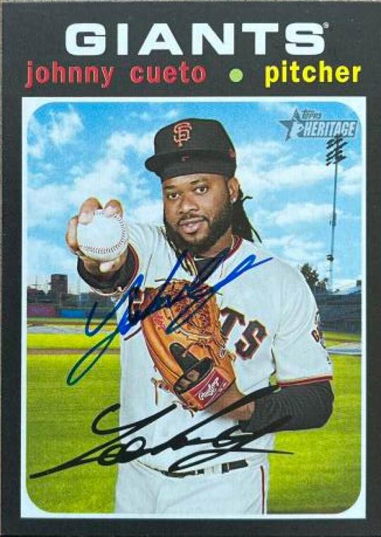 Johnny Cueto Autographed 2020 Topps Heritage #16