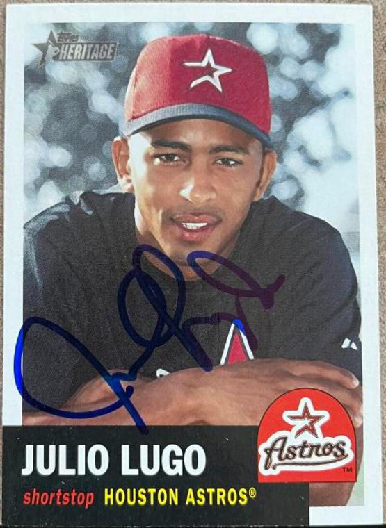 Julio Lugo Autographed 2002 Topps Heritage #154