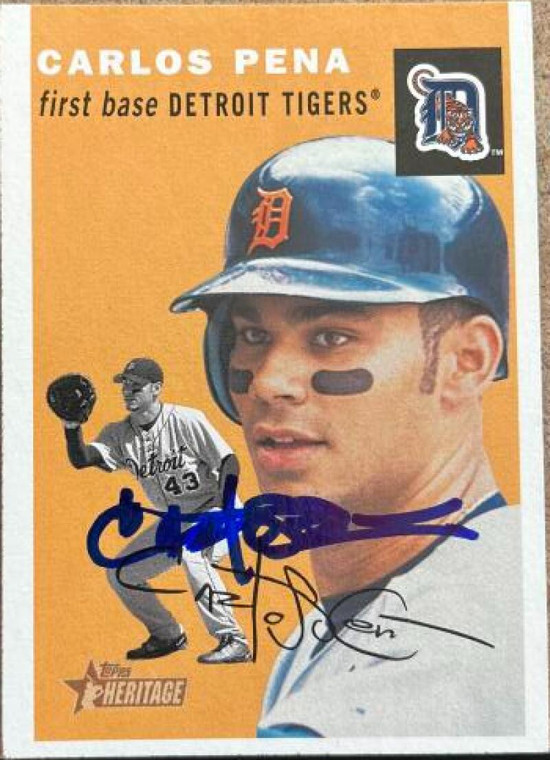 Carlos Pena Autographed 2003 Topps Heritage #21