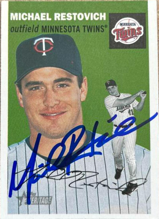 Michael Restovich Autographed 2003 Topps Heritage #318