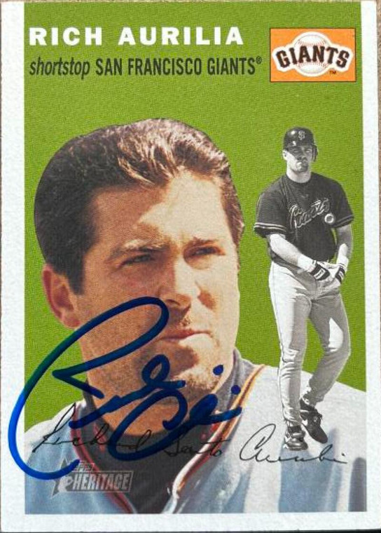 SOLD 122381 Rich Aurilia Autographed 2003 Topps Heritage #4