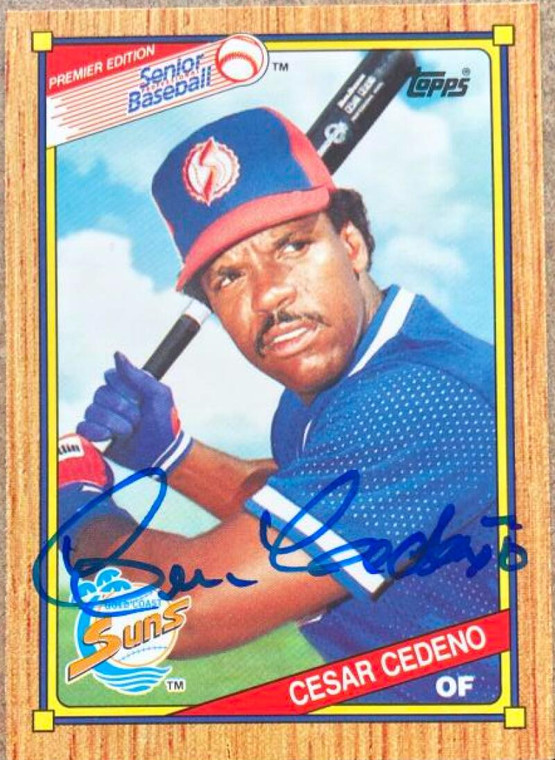 Cesar Cedeno Autographed 1989 Topps Senior League #69