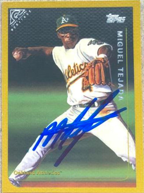 SOLD 122442 Miguel Tejada Autographed 2003 Topps Gallery - Heritage #GH-MJ