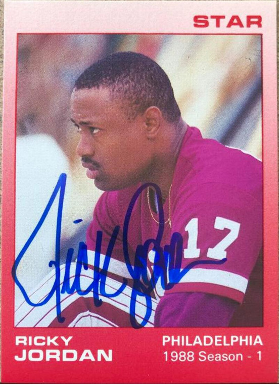 Ricky Jordan Autographed 1988 Star Jordan #4 1988 Season - 1