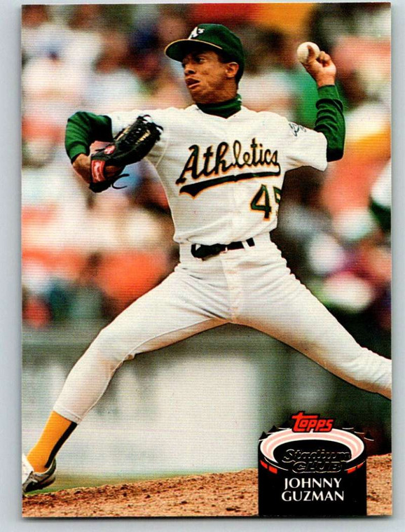 1992 Stadium Club #498 Johnny Guzman VG RC Rookie Oakland Athletics 