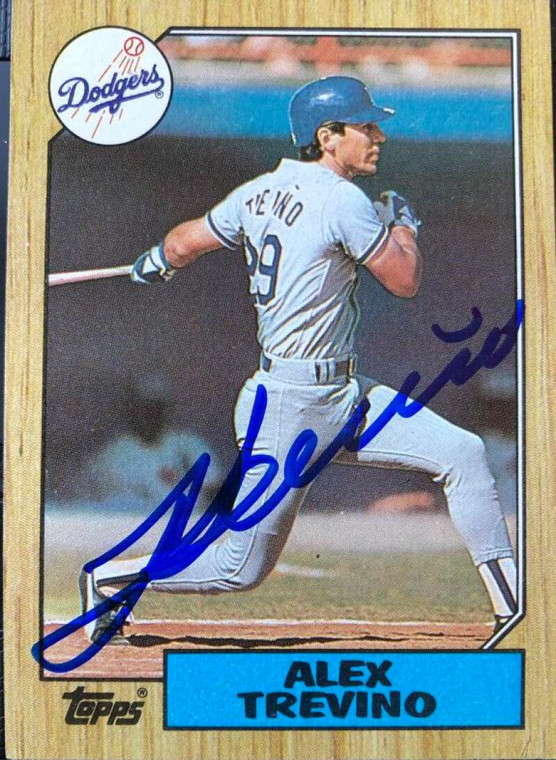 Alex Trevino Autographed 1987 Topps #173 Los Angeles Dodgers Card