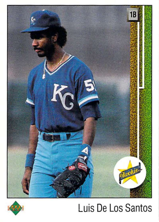 1989 Upper Deck #12 Luis de los Santos VG RC Rookie Kansas City Royals 