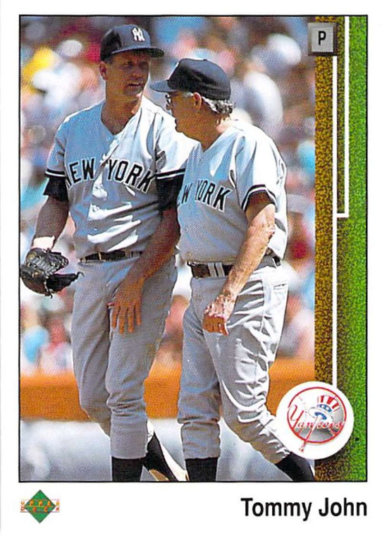1989 Upper Deck #230 Tommy John VG New York Yankees 