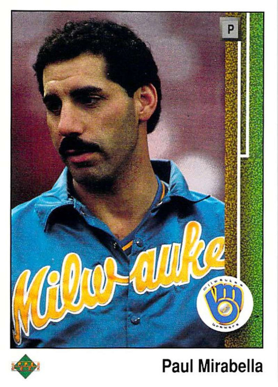 1989 Upper Deck #322 Paul Mirabella VG Milwaukee Brewers 