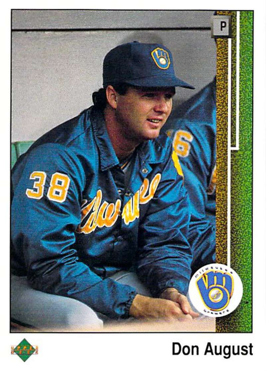 1989 Upper Deck #325 Don August VG Milwaukee Brewers 