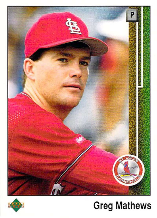 1989 Upper Deck #531 Greg Mathews VG St. Louis Cardinals 