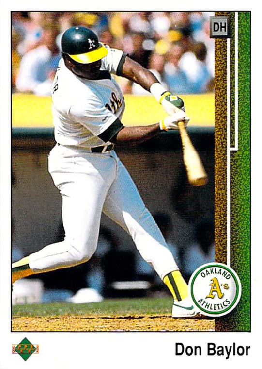 1989 Upper Deck #601 Don Baylor VG Oakland Athletics 