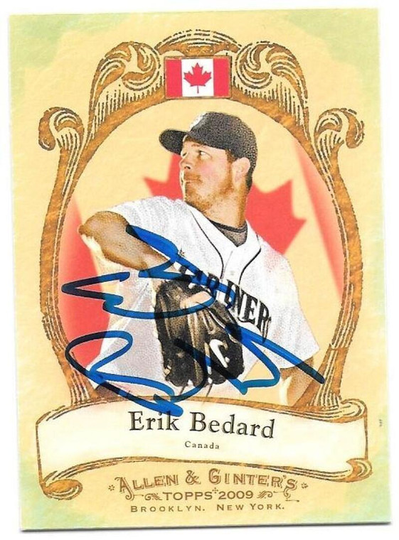 Erik Bedard Autographed 2009 Topps Allen & Ginter National Pride #NP19