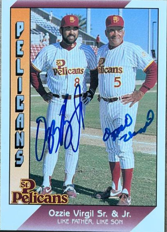 Ozzie Virgil Sr & Jr Dual Autographed 1991 Pacific Senior League #159