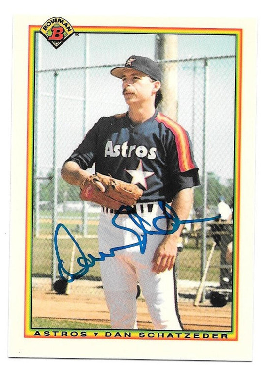 Dan Schatzeder Autographed 1990 Bowman Tiffany #69