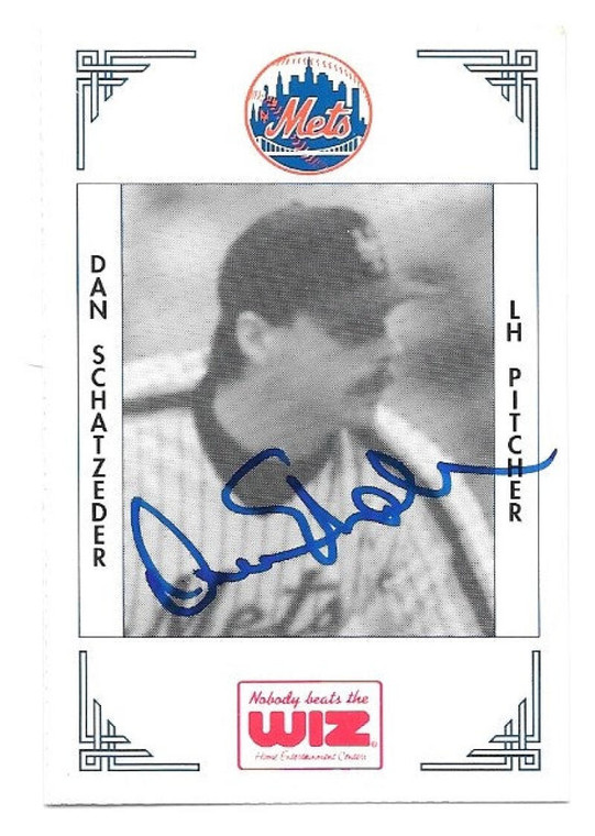 Dan Schatzeder Autographed 1991 WIZ New York Mets #348