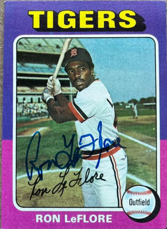 Ron LeFlore Autographed 1975 Topps #628 Rookie Card