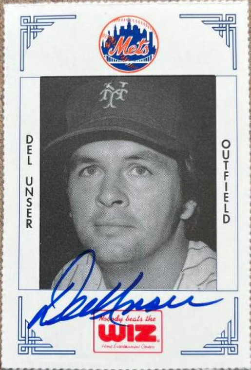 Del Unser Autographed 1991 WIZ New York Mets #416